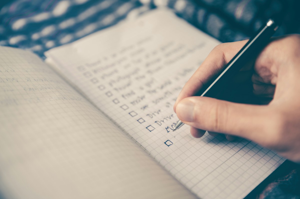 A desk planner prepared for focused work