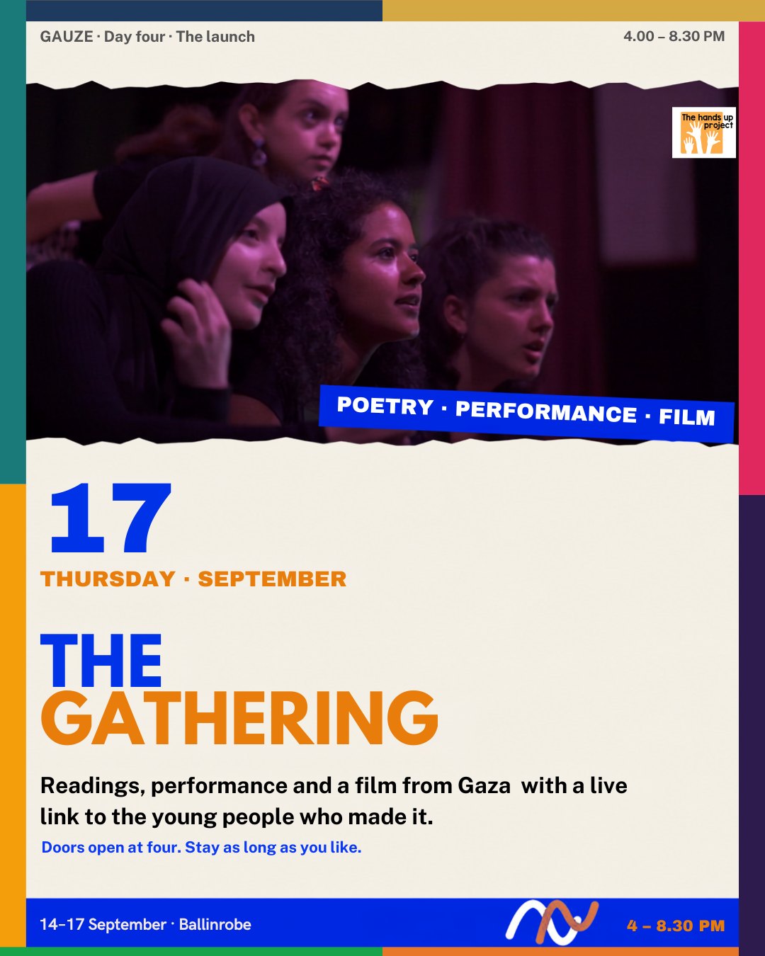 Thursday 17 September, from 4 pm, The Gathering