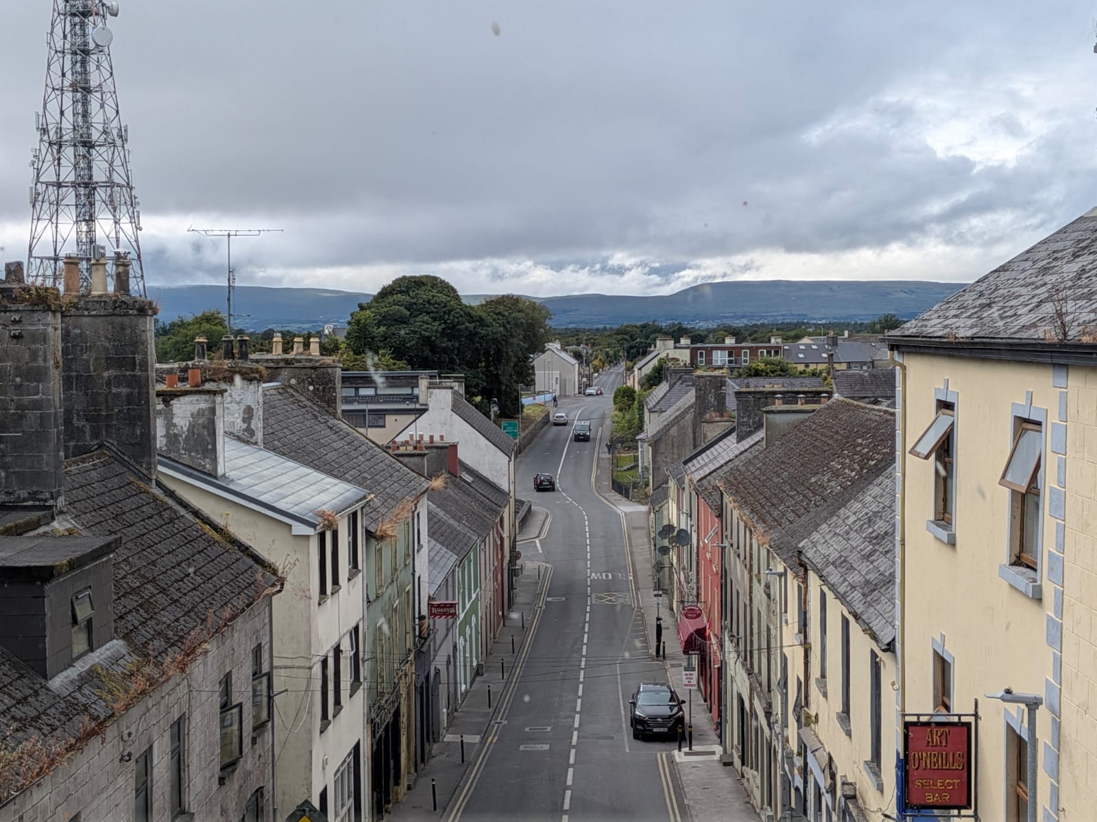 Rooftops toward the Partry mountains